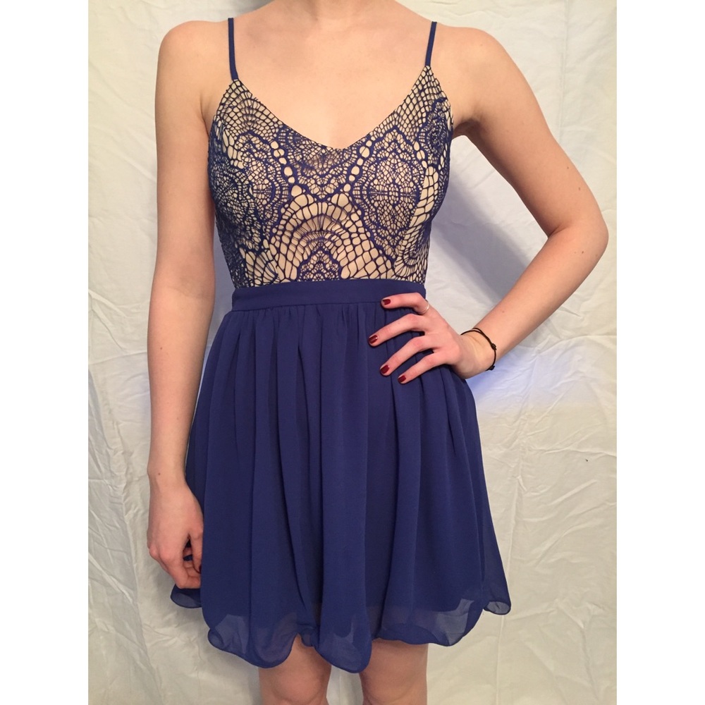 Royal Blue Lace Cocktail dress